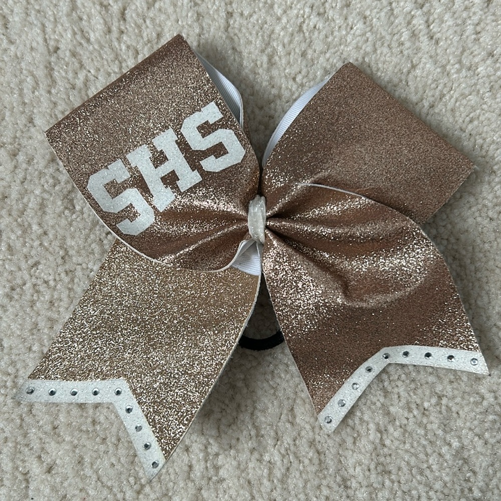 Gold Sparkly Cheer Bow